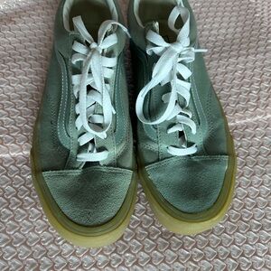 Seafoam Green Old School Vans with Gum Sole